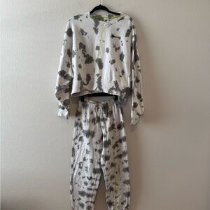 Nike Kids Tie-Dye Pajama Set - Gray and White